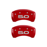 2015 Ford Mustang MGP 10203RM52RD Rear set 2 Caliper Covers Engraved Rear 2015/5.0 Red Finish Silver Character